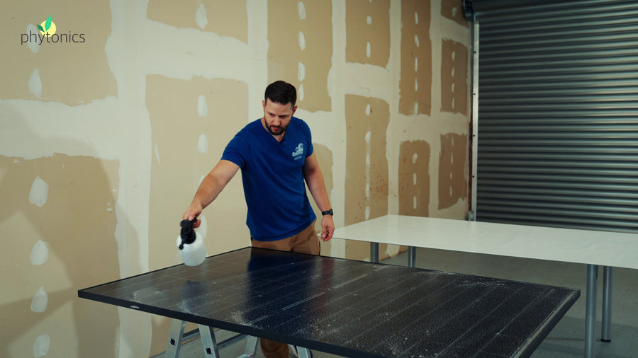 Spray the panel